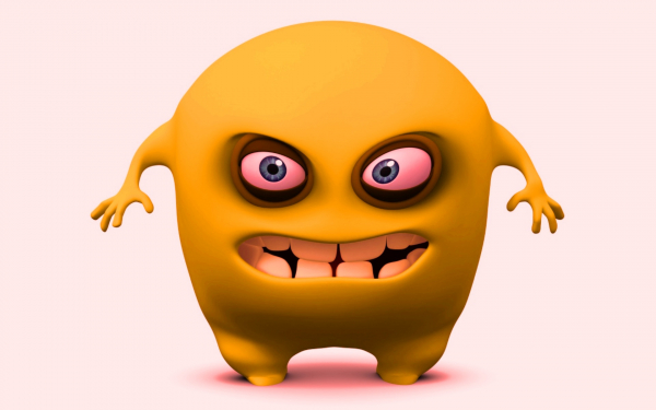 3D желтый монстр