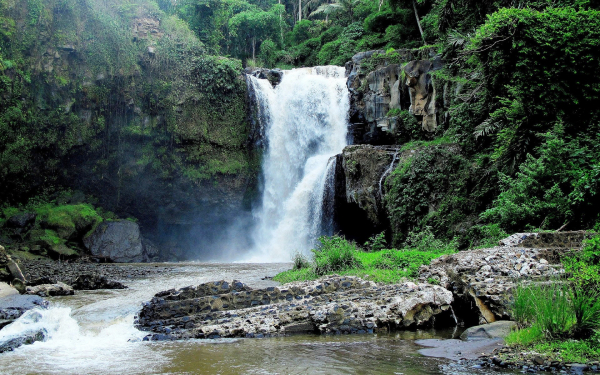 Водопад в джунглях Индонезии