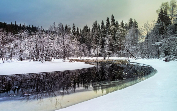 Зима на таежной речке