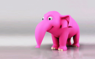 3d розовый слон