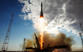 Запуск ракеты с космодрома Байконур
