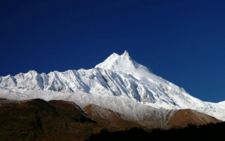 Гора Манаслу в Гималаях. Высота над уровнем моря 8 156 м