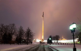 Зимний вечер в парке Победы