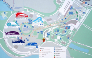 Карта Олимпийского парка в Сочи