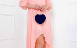 Вечернее шифоновое платье с асимметричной юбкой