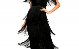 Черное платье миди с бахрамой