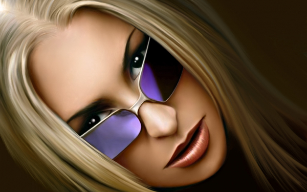 3d девушка в очках