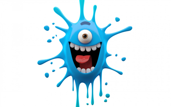 Синяя клякса монстр
