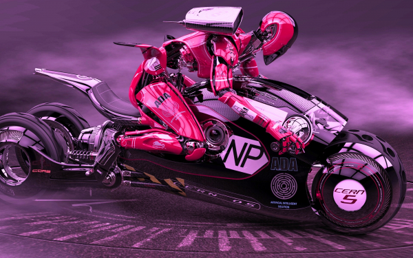 3D робот на мотоцикле