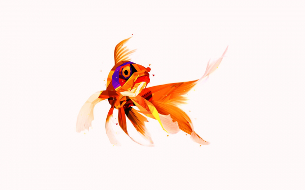 3D золотая рыбка