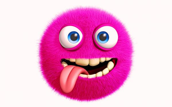 Пушистый глазастый зубастый шарик 3d