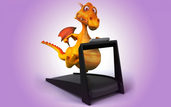 Зd дракон на беговой дорожке