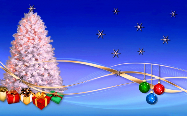 Зd новогодняя елка с подарками