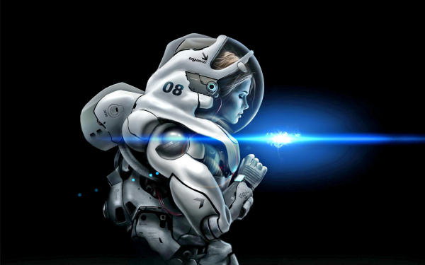 3D девушка космонавт