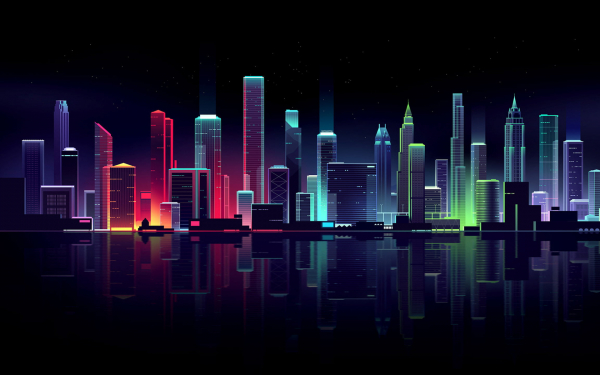 3d ночной город