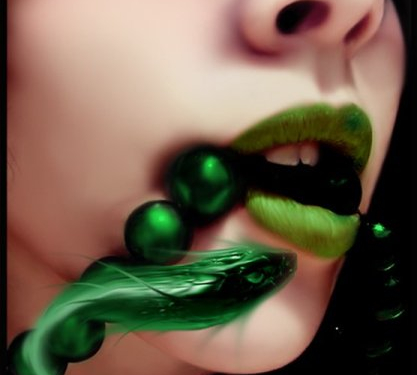 Зелёные губы