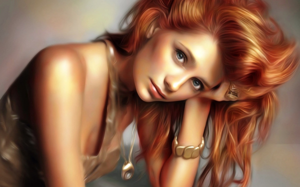 Портрет рыжеволосой девушки