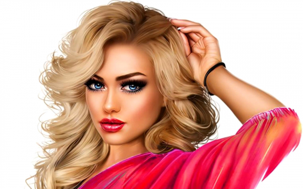 Голубоглазая блондинка 3d