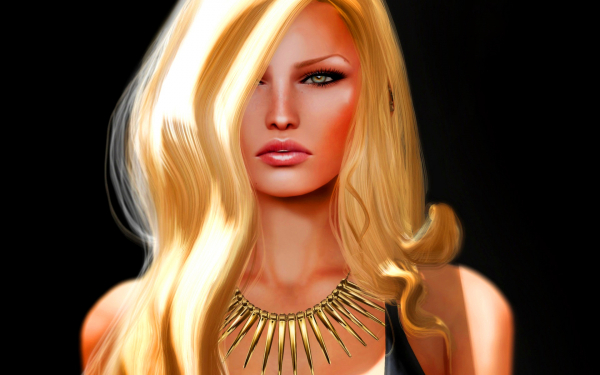 Златокудрая девушка 3d