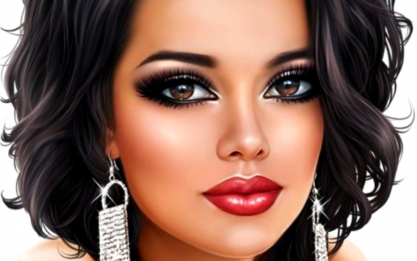 Кареглазая брюнетка 3d