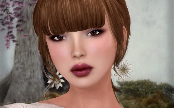 Кареглазая девушка с челкой 3d