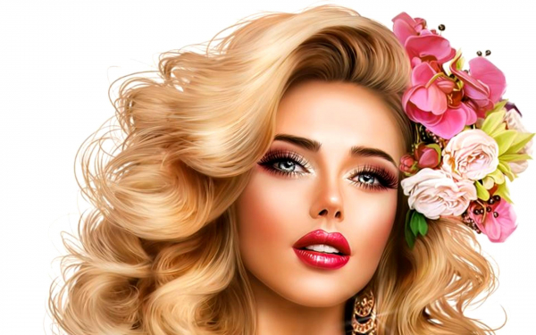 Лицо красивой девушки 3d