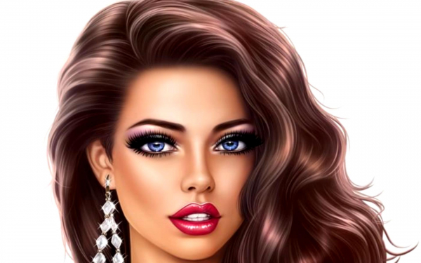 Портрет красивой девушки 3d