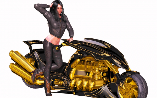 3d Девушка и супербайк