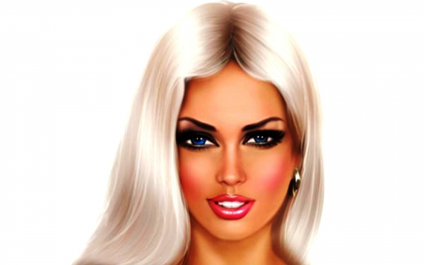 3d голубоглазая блондинка