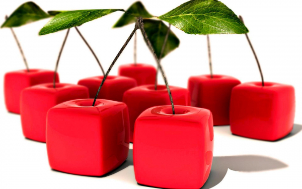 3d стекляные кубические вишни