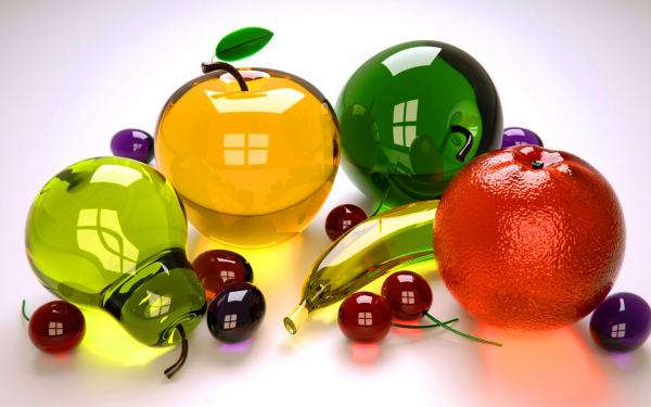 3d фрукты из стекла