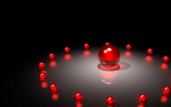Красные шары 3d