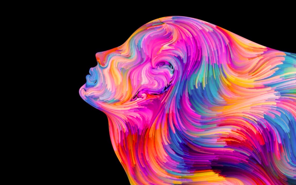 Абстракция профиль девушки