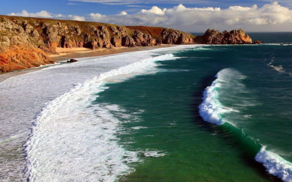 Море волны высокий берег