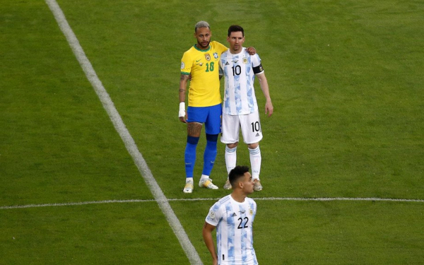 Неймар и Месси в финале кубка Америки 2021