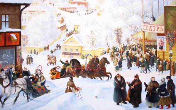 Борис Кустодиев. Масленица