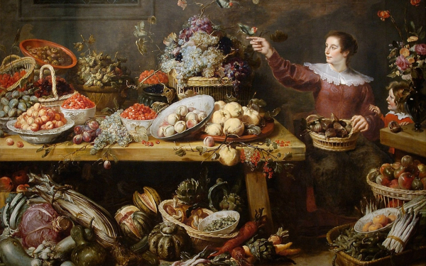 Франс Снейдерс. Натюрморт с фруктами и овощами