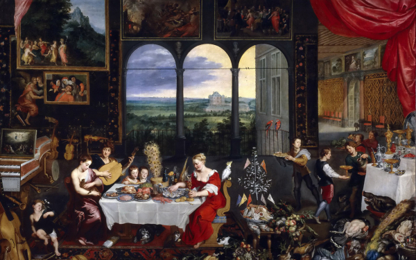 Чувства слуха, осязания и вкуса. Ян Брейгель Старший