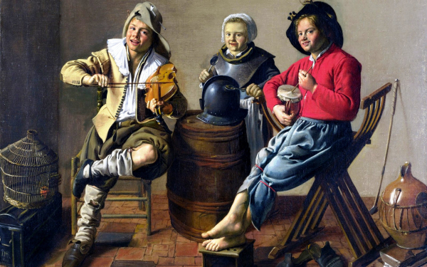 Ян Минсе Моленар. Два мальчика и девочка делают музыку