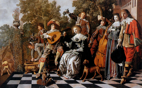 Ян Минсе Молинар. Веселая компания на террасе