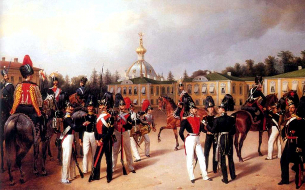 Франц Крюгер. Русская гвардия в Петергофе