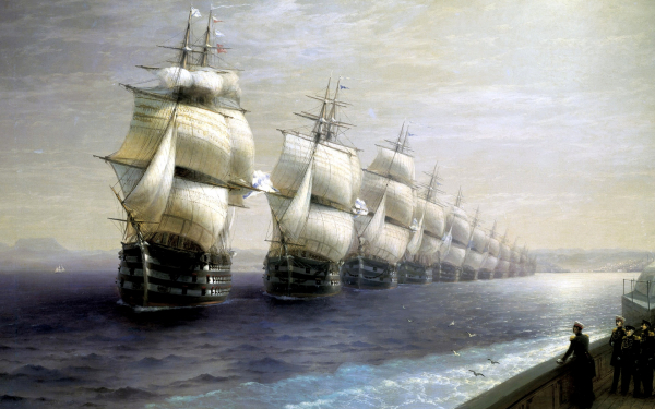 Иван Айвазовский. Смотр Черноморского флота