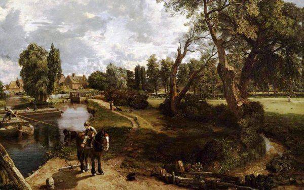 Джон Констебл. Сцена на судоходной реке