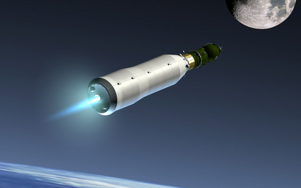 Космический корабль летит на Луну