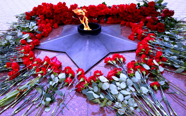 Цветы у вечного огня