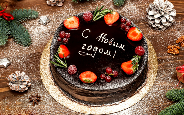 Торт новогодний