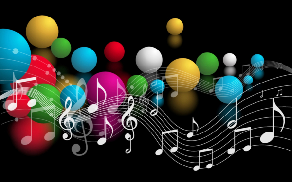 Фон с музыкальными нотами