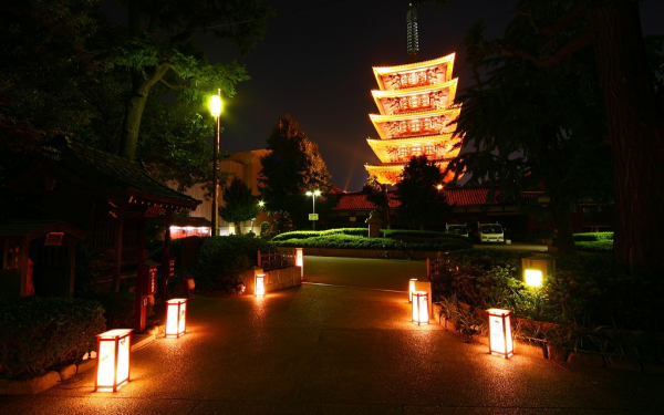 Ночью в парке Токио