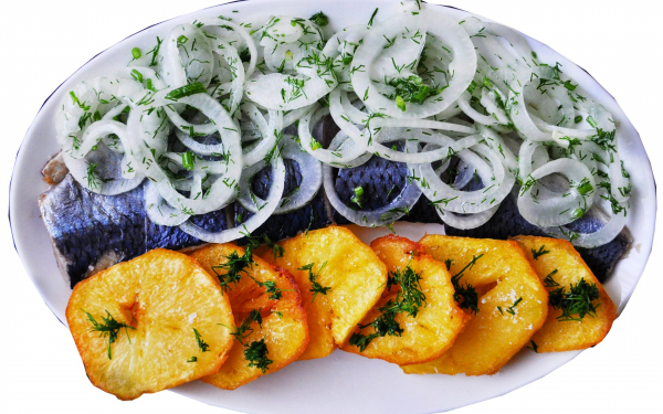 Селедочка с лучком и картошечкой