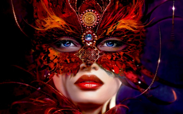 Красивая девушка в маске